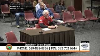 Stoughton Select Board: 11/4/25
