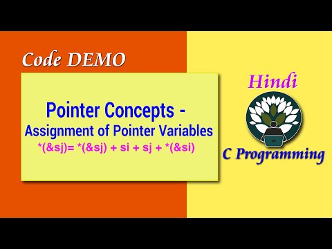 4D HINDI Pointer Concepts - Assignment of Pointer Variables Code DEMO