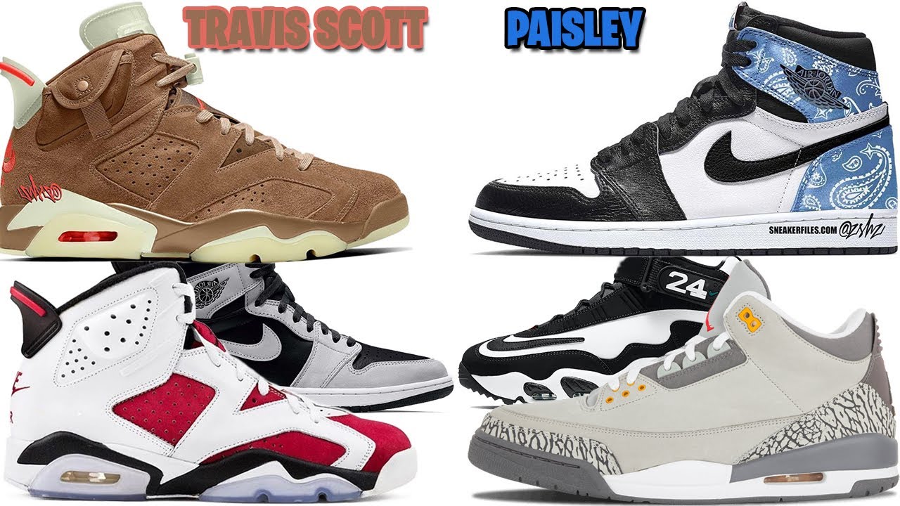 TRAVIS SCOTT AIR JORDAN 6, JORDAN 1 PAISLEY + SHADOW 2.0, JORDAN 3 COOL ...