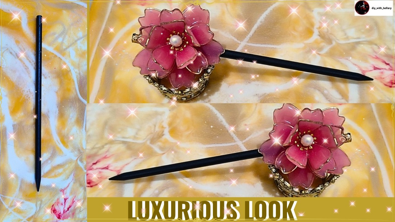 ハンドメイドレジン ピン❁*·⑅211 I spent 30 Minutes Making This Stunning Cherry Blossom hair stick