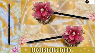 I spent 30 Minutes Making This Stunning Cherry Blossom hair stick, and here's how