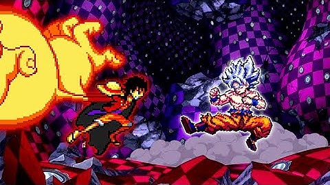 Wano Luffy V4 OP (all form) VS Son Goku DBS V7 OP (all form) in Mugen