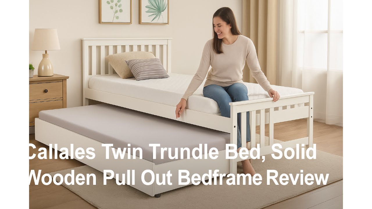 🛏️ Callales Twin Trundle Bed, Solid Wooden Pull Out Bedframe Review 🛌