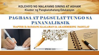 BATAYANG KAALAMAN SA AKADEMIKONG PAGSULAT
