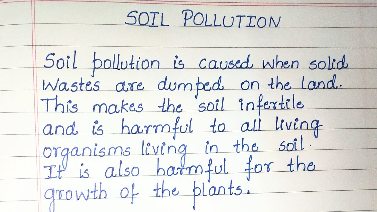 essay about causes of soil pollution