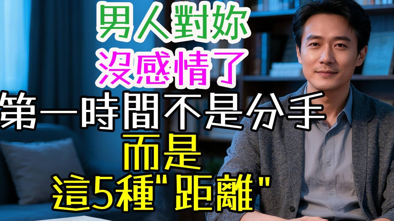 男人對妳沒感情了，第一時間不是分手，而是這5種“距離”。#男人 #感情 #距離 #語言 #情緒 #生活 #身體 #未來 #沉默 #退場 #對話 #互動 #靠近 #分手 #關係 #愛情 #溫度 #