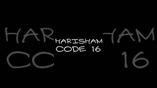 NEW MY ACCOUNT IT'S CALL HARISHAM CODE 16 FOLLOW MY TIKTOK AND YOUTUBE! 😁