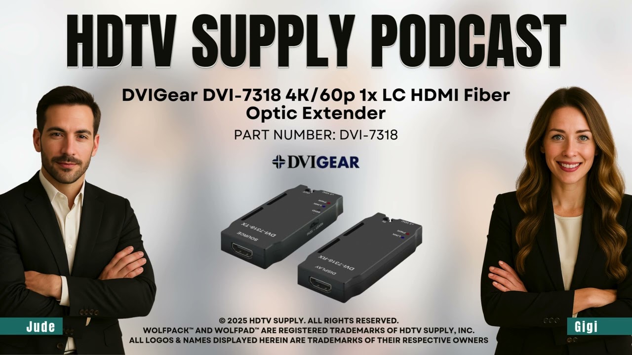 DVIGear DVI-7318 4K/60p 1x LC HDMI Fiber Optic Extender
