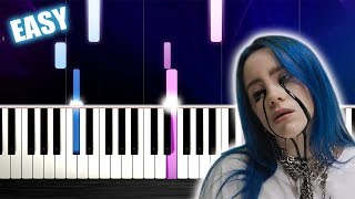 Billie Eilish - when the party's over - EASY Piano Tutorial by PlutaX chords