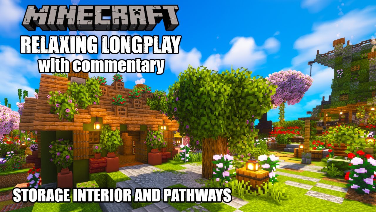 Storage House Interior and Pathways - Minecraft Relaxing Longplay - YouTube