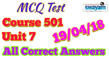 660. MCQ Test, Course 501, Unit 7, All Correct Answers