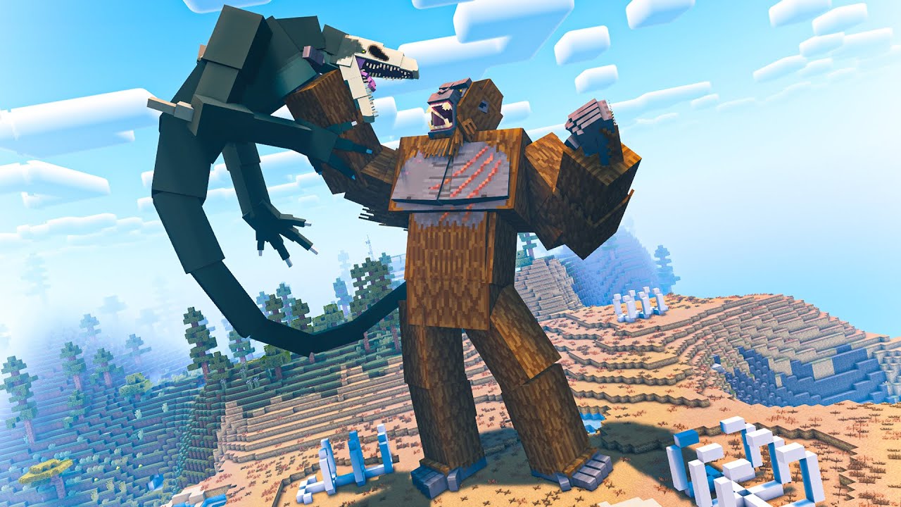 TITAN KONG vs SKULLCRAWLER NO MINECRAFT!! (KAIJUS)