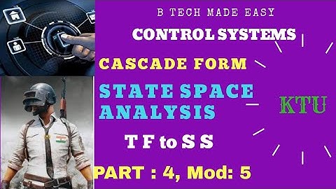 Cascade decomposition /transfer function to state space model/State Space PART 4