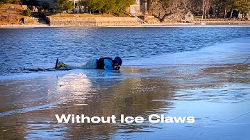 Ice Self-rescue Demonstration on Megunticook Lake, Camden, Maine