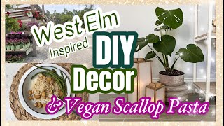 WEST ELM INSPIRED DOLLAR TREE DIY DECOR / VEGAN SCALLOP RECIPE / WALMART GROCERY HAUL / GARDENING