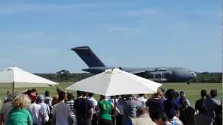 RAAF C-17 Globemaster Reversing Thrust Only!