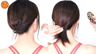 【時短ヘア】ゴム1本＋ヘアバレッタおすすめ自分で出来るヘアアレンジ