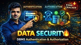 DBMS Data Security Hindi | Authentication & Authorization Full Explanation | Exam Oriented