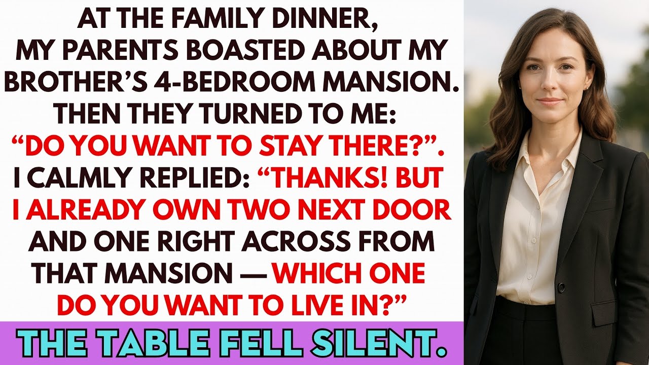 At the family dinner, Mom laughed and said, “Vanessa, wouldn’t you love to stay in Daniel’s new mansion sometime?” The whole table chuckled, waiting for me to shrink like I always did. Instead, I...