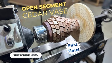 First Time Trying Open Segmented Woodturning | Stunning Cedar Vase #rocklertrythatchallenge