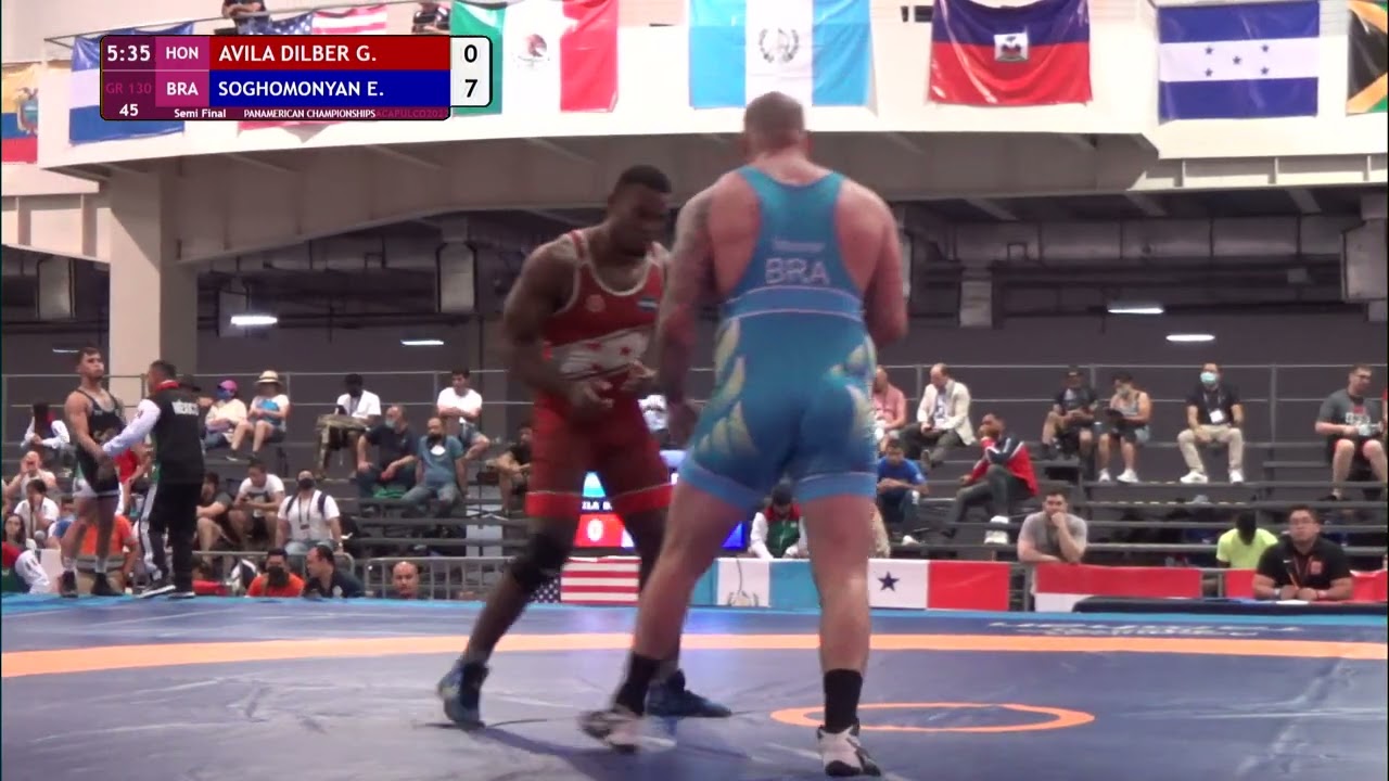 1/2 GR - 130 kg: G. AVILA DILBER (HON) v. E. SOGHOMONYAN (BRA)