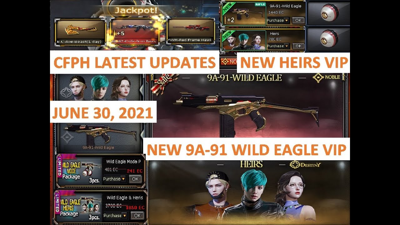 CrossFire Philippines:New Updates June 30, 2021 NEW 9A-91 WILD EAGLE VIP & NEW HEIRS VIP CHARACTER