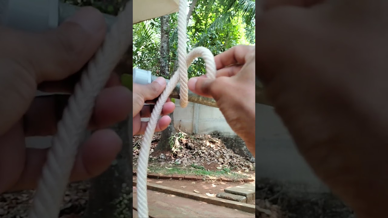 diy pullup bar rope knot idea