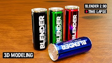 BLENDER MODELING | TIME-LAPSE VIDEO | SODA CAN SCENE | HARD SURFACE MODELING