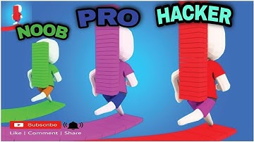 Bridge Race! Hacker vs Pro vs Noob gameplay. part 2