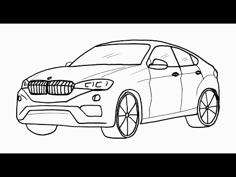 How to draw BMW X6 Car - Bmw Car Drawing Easy Easy - How to draw a car easy