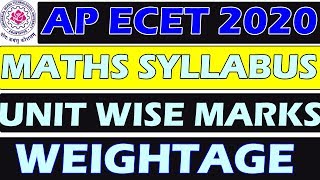 ap ecet 2020 ||  maths syllabus || unit wise weightage || bsd || telugu tech || bsd || maths  1,2.3