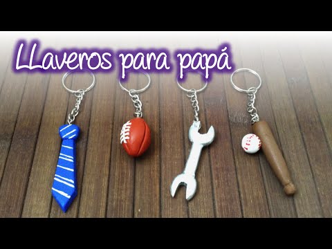 Llaveros para Papá de Pasta Francesa, Cold porcelain keychains for dad -  YouTube