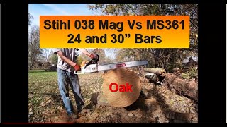 Stihl MS361 vs 038 Mag with 30 Bar!!