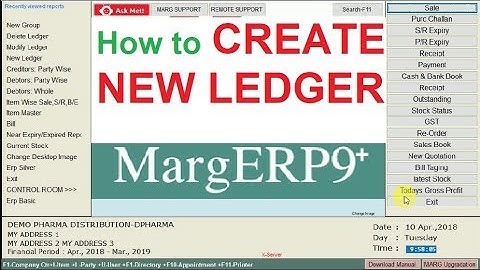 how to create new ledger in Marg Software | (Hindi) | Selection of  Account Groups for  new ledger |
