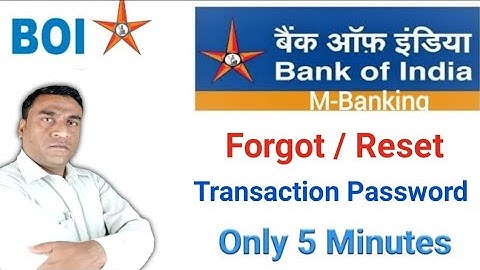 How to Forgot Transaction Password in Boi | How to Reset Bank Of india Transaction Password