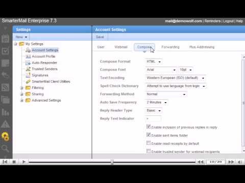 How to change your settings in SmarterMail