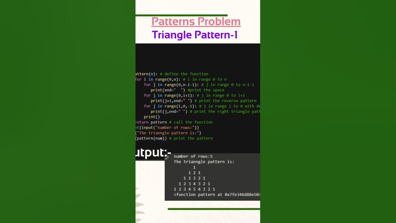 Patterns problem part-4 #python #patterns #pythonprogramming#pythoncode ...