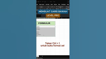 Cara membuat garis bawah di Excel #belajarexcelpemula #spreadsheet #exceltips