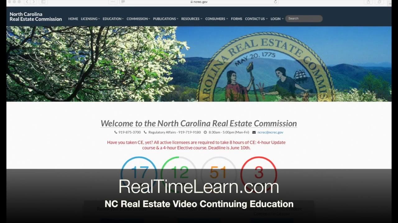 Check your NC real estate broker continuing education credits online