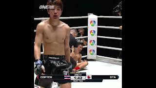 CRUSHING elbow 💪 Takuma Ota KOs Copter in Round 2! #ONEFridayFights59