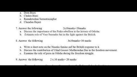 OAS 2018 MAIN OPEN TEST 08 GS- HISTORY OF ODISHA-AAROHAN CLASSES-9437002210