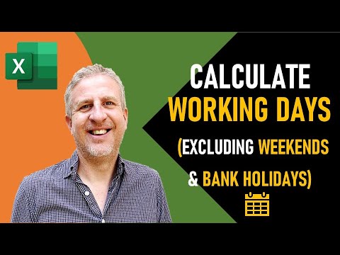 Calculate Working Days in Excel Excluding Weekends & Holidays | inc 3 Day Weekend