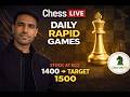 H4R 🔥 Day 16 RAPID | Road to ELO 1500 Rating | Live Rapid Chess Climb ♟️| Chess with BPS