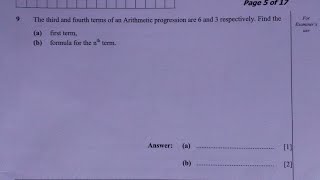 Arithmetic Progression | 2021 G12 Int. Math P1 Q9