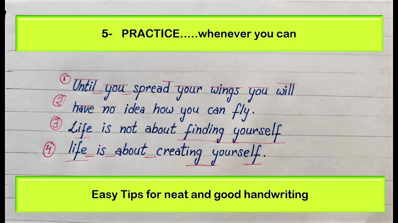 Tips for good handwriting