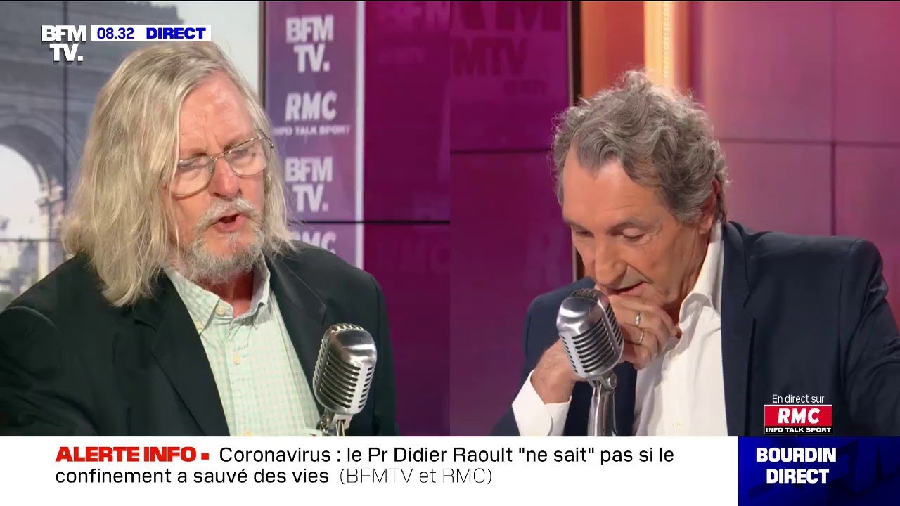 Je vais m'en aller": échange sous haute tension entre Jean Jacques Bourdin  et le Pr. Didier Raoult - YouTube