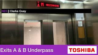 Clarke Quay MRT Station || Toshiba Elevator (Exits A & B Underpass)
