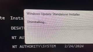 Using command lines to roll back faulty windows updates that caused a dark window after login.