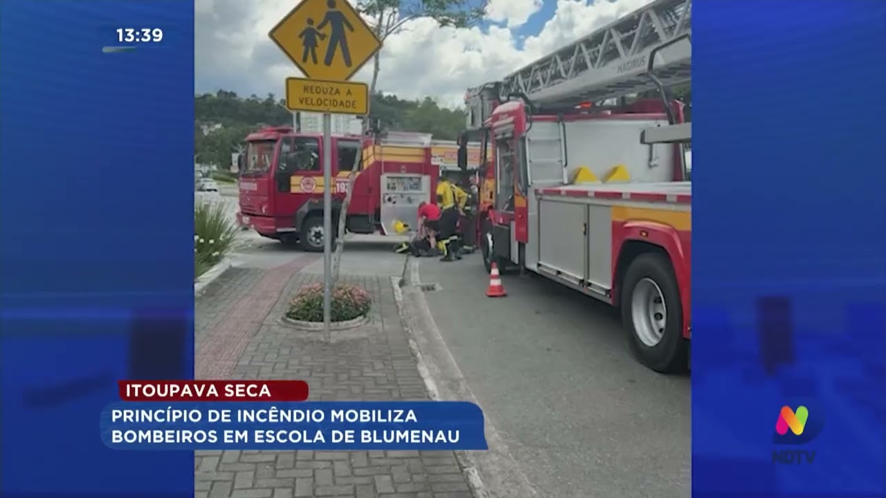 Itoupava Seca: princípio de incêndio mobiliza bombeiros em escola de Blumenau