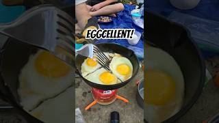 Eggcellent! #friedeggs #eggs #camping #campfire #campfirecooking #hiking #kayaking #cooking #fried